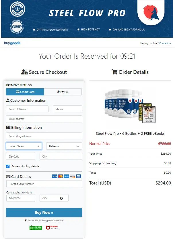 Secure Order Form